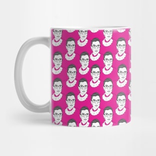 Ruth Bader Ginsburg Pattern Hot Pink Mug